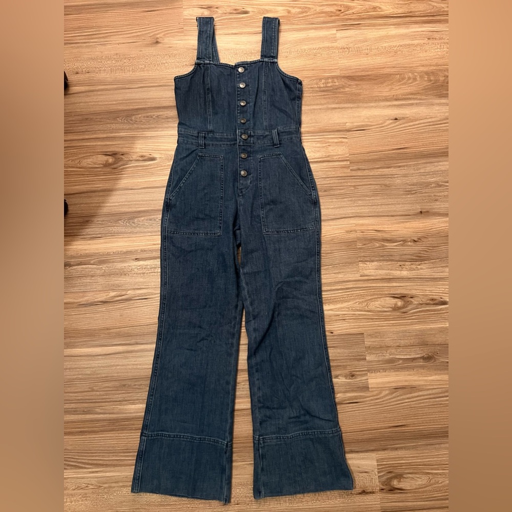 Aerie Jean Kick Flare Overalls (S)